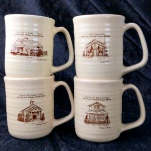 4 stoneware vintage Tobaccoville Doral mugs